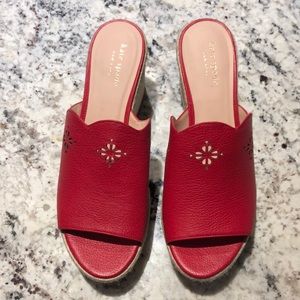 NWT Kate Spade Tia Bright Cherry Wedge Espadrille